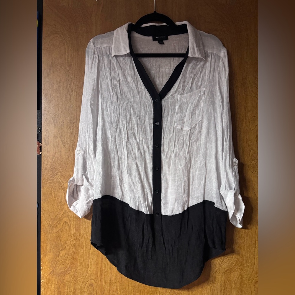 AB Studio Black and White Blouse